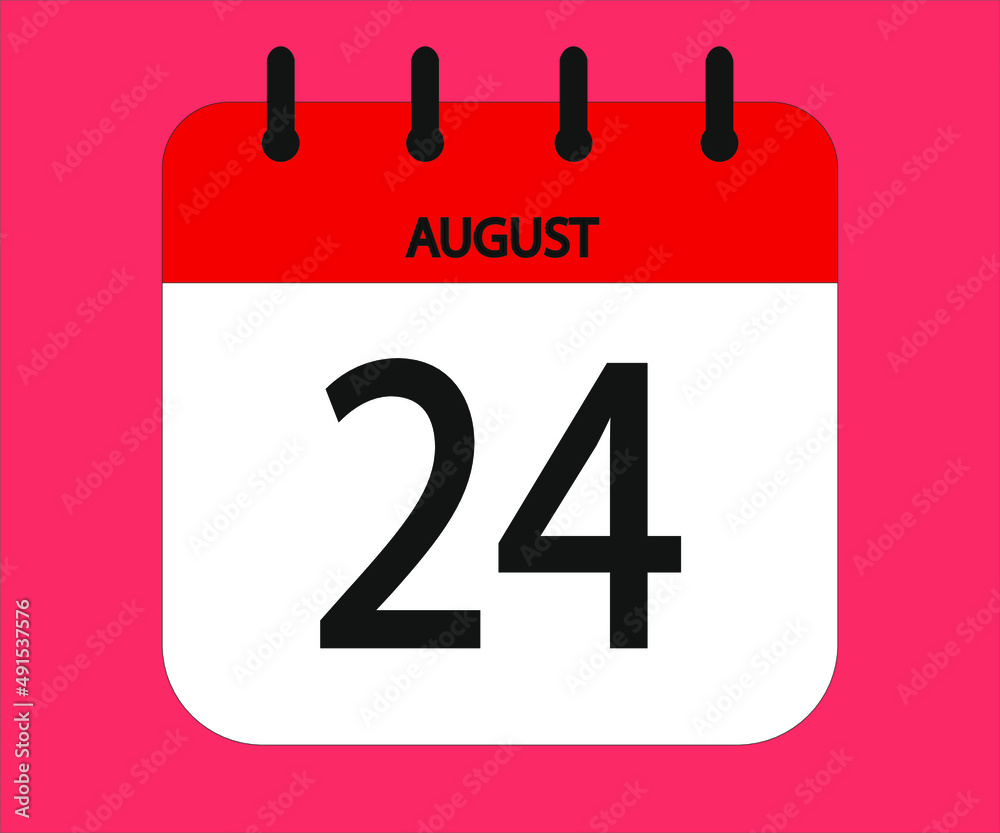 August 24th red calendar icon for days of the month August 24th red calendar icon for days of the month