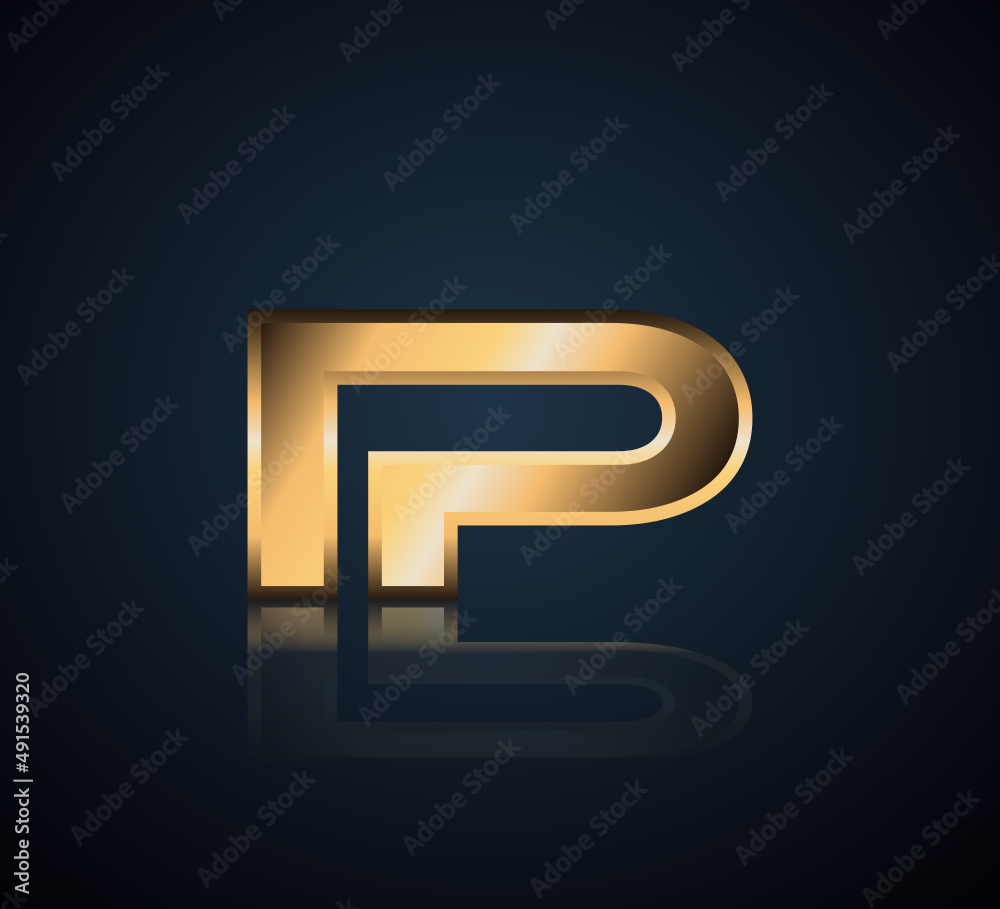 Modern Initial logo 2 letters Gold simple in Dark Background with Shadow Reflection IP Modern Initial logo 2 letters Gold simple in Dark Background with Shadow Reflection IP