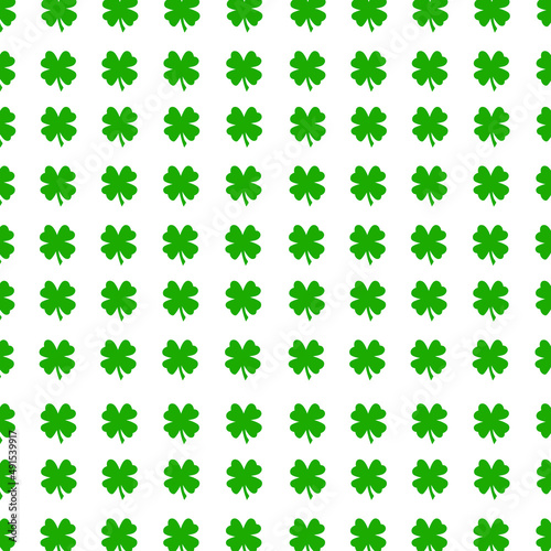 Seamless Pattern With Green Shamrock