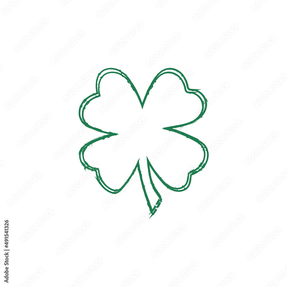 Hand Drawn Shamrock Icon On White Background Hand Drawn Shamrock Icon On White Background