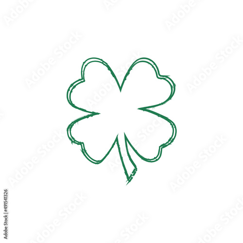 Hand Drawn Shamrock Icon On White Background