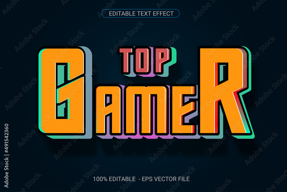 Gamer 3d text style, text effect, 3d, text style, gamer