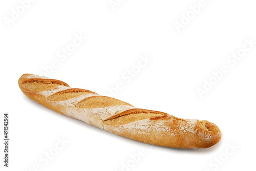 фотографія Freshly baked baguette bread, white bread commonly used to accompany food, isola