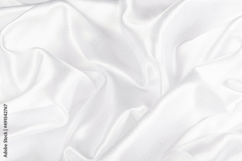 Abstract white silk fabric texture background. 