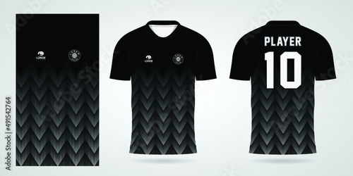 black sports shirt jersey design template