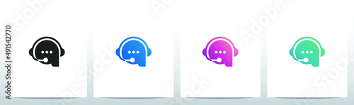 Initial Modern A With Chat And Headphone Logo