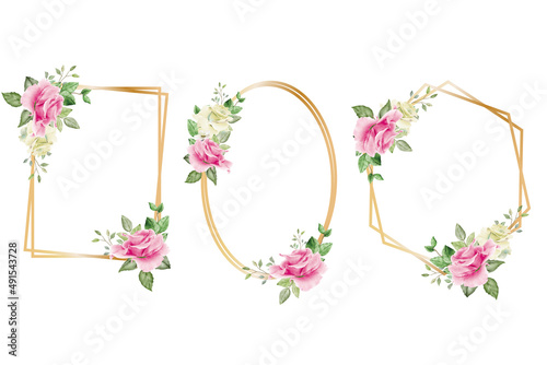 floral borders watercolor set
