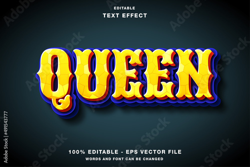 Queen 3D Cartoon Editable Text Effect