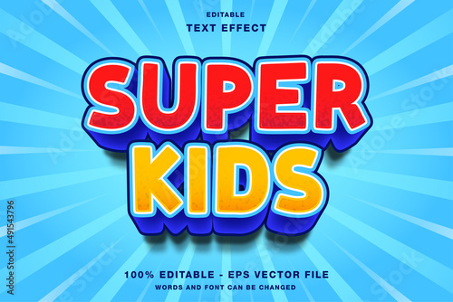 Super Kids 3D Cartoon Editable Text Effect