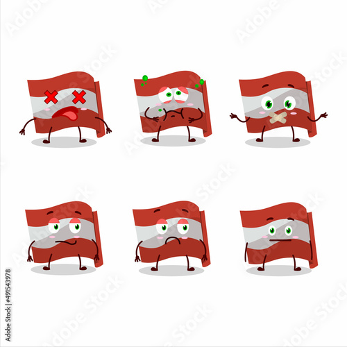 Austria flag cartoon character with nope expression