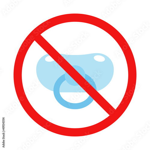 Vector No Pacifier Sign on White Background