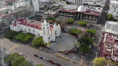 Aerial Drone Timelapse of San Marcos Cathedral - Tuxtla Gutierrez, Chiapas, Mexico photo