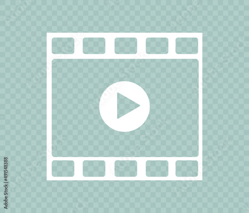 film frame play button vector background