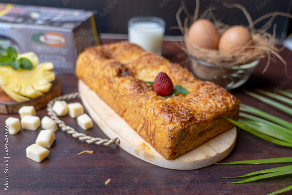 Pemalang typical food, with the main ingredient honey pineapple combined with cheese, chocolate, pandan, and vanilla