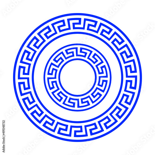 greek meander motif in round vector design elements photo