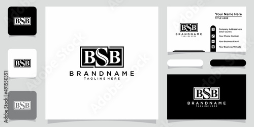 Alphabet letters Initials Monogram logo BSB, BS, SB with business card design photo