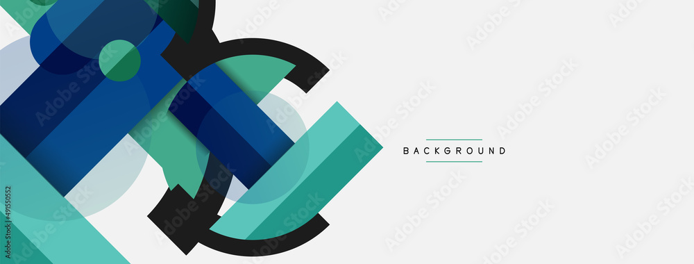 Round geometric shapes lines and circles. Vector template for wallpaper banner background or landing page Round geometric shapes lines and circles. Vector template for wallpaper banner background or landing page