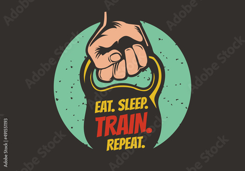 Motivational fitness and gym t shirt design