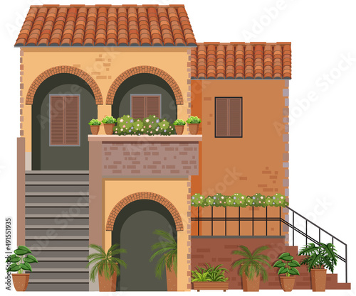 Single house with many plants