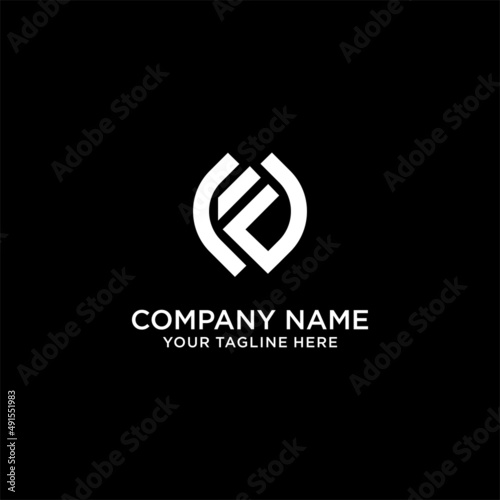 Letter CF Logo Template Vector. CF logo monogram initials letter concept. CF icon logo design. CF elegant and Professional letter icon design on black background. photo