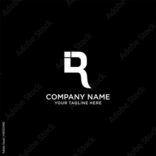 Letter iR Design Vector Illustration. IR logo monogram initials letter concept. IR icon logo design. IR elegant and Professional letter icon design on black background.