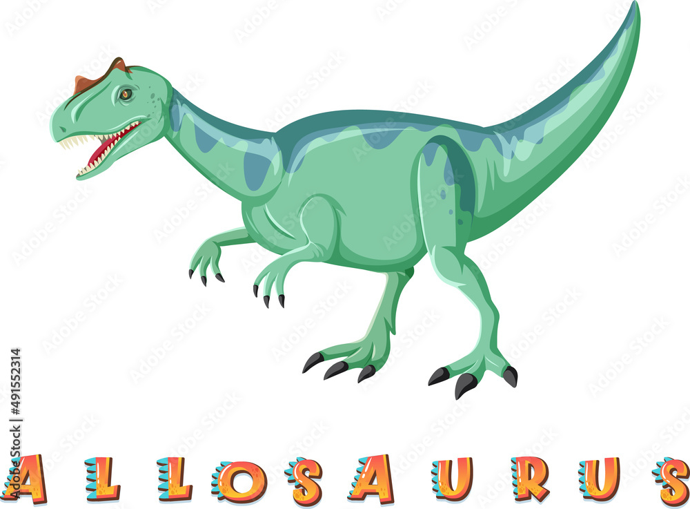 Dinosaur wordcard for allosaurus