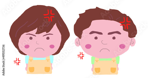 エプロン姿の保育士の男女　イラスト素材