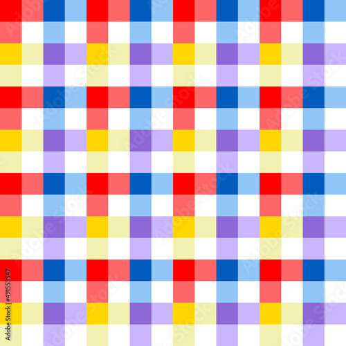Seamless Colorful Checkered Flannel patterns of square for background.