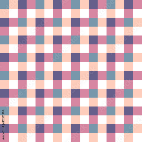 Seamless Colorful Checkered Flannel patterns of square for background.