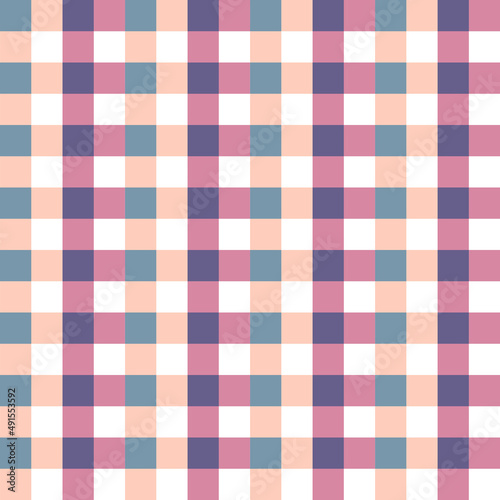Seamless Colorful Checkered Flannel patterns of square for background.