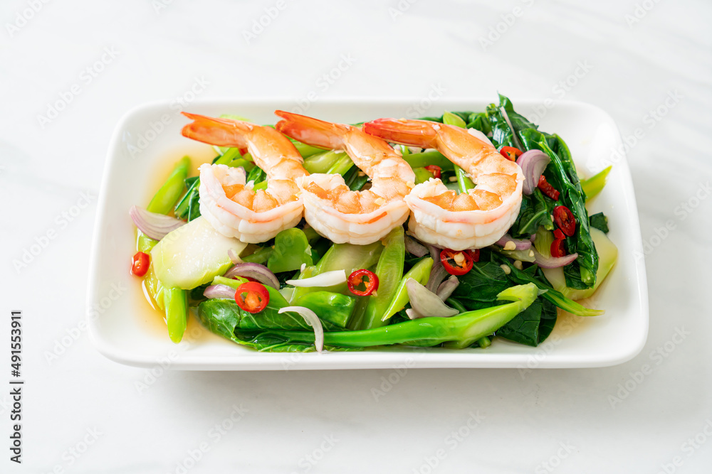 Spicy Chinese Kale Salad with Shrimp Spicy Chinese Kale Salad with Shrimp