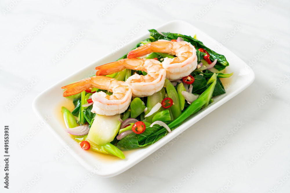 Spicy Chinese Kale Salad with Shrimp Spicy Chinese Kale Salad with Shrimp