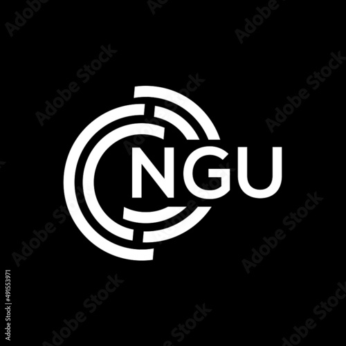 NGU letter logo design on black background. NGU creative initials letter logo concept. NGU letter design.