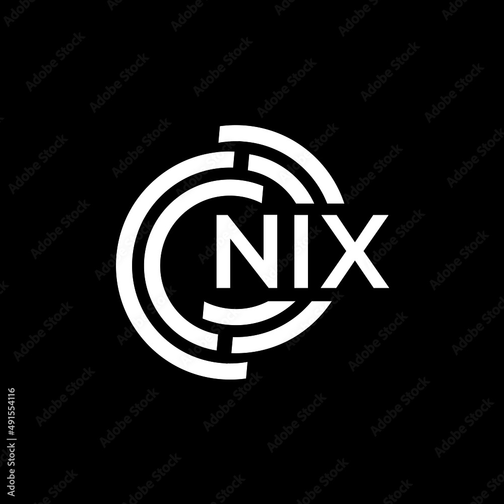 NIX letter logo design on black background. NIX creative initials letter logo concept. NIX letter design. NIX letter logo design on black background. NIX creative initials letter logo concept. NIX letter design.