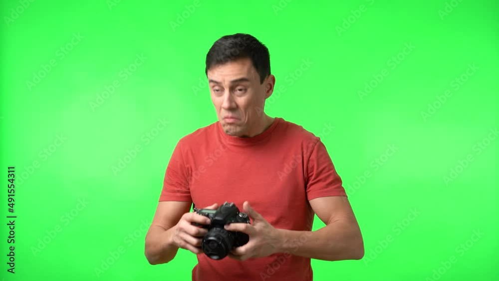 Novice photographer using photo camera wrong on photoshoot Novice photographer using photo camera wrong on photoshoot