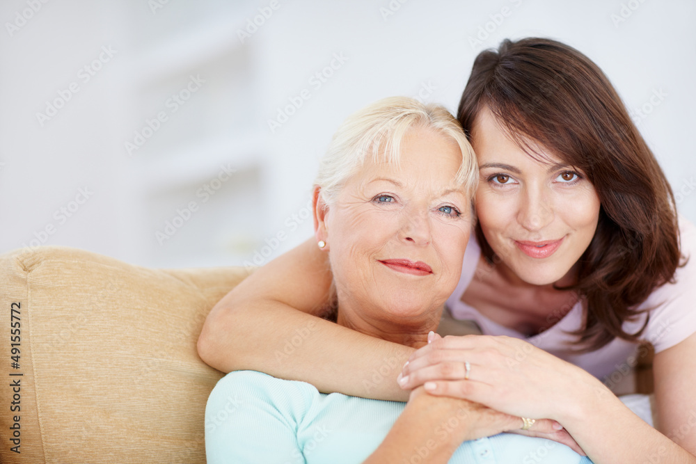 Im so grateful for everything shes done for me. A loving daughter embracing her mother - Copyspace. Im so grateful for everything shes done for me. A loving daughter embracing her mother - Copyspace.