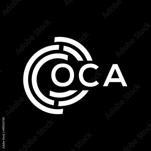 OCA letter logo design on black background. OCA creative initials letter logo concept. OCA letter design.