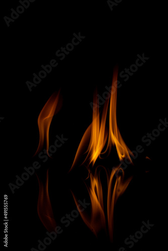 fire on black background