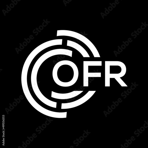 OFR letter logo design on black background. OFR creative initials letter logo concept. OFR letter design. photo