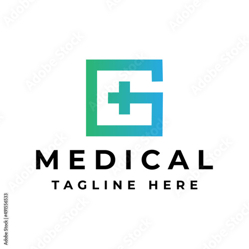 letter G medical plus logo design