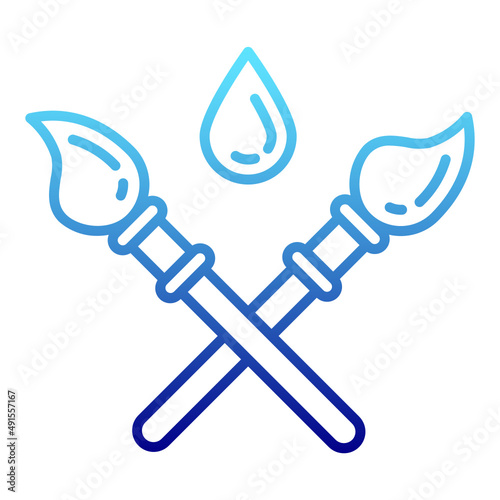 paint brush and waterdrop
