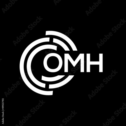 OMH letter logo design on black background. OMH creative initials letter logo concept. OMH letter design. photo