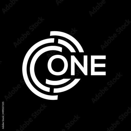 ONE letter logo design on black background. ONE creative initials letter logo concept. ONE letter design. photo