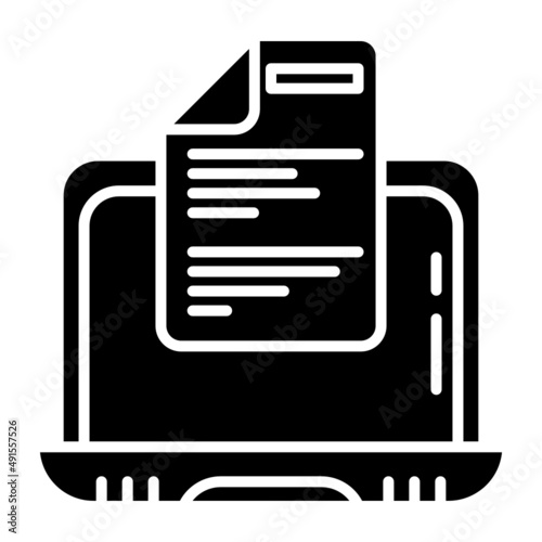laptop and document
