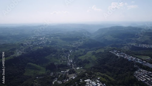 Green mountains and blue sky at Bento Gonçalves valley, Rio Grande do Sul, Brazil. photo