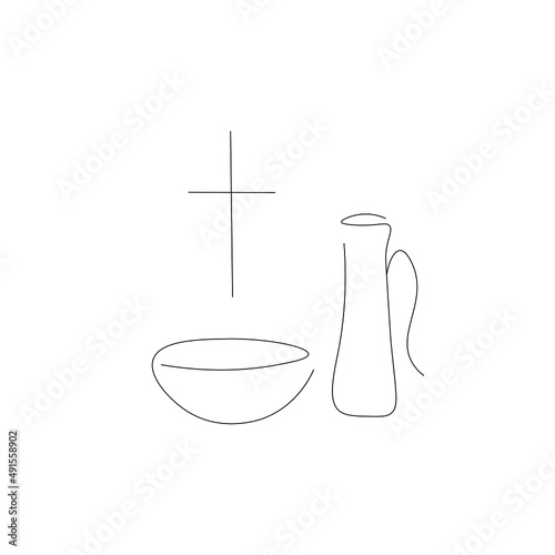 Baptism symbols christian sign on white background vector illustration