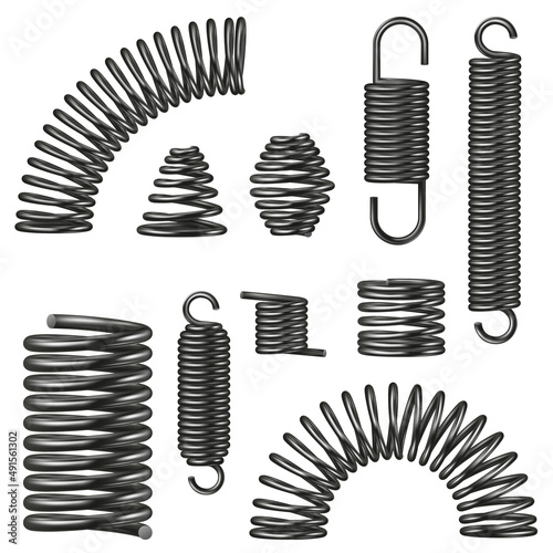 Black Metal Spring Realistic Set