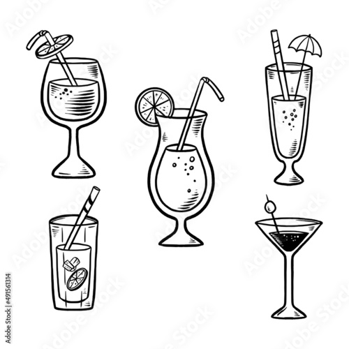 beverages doodle set drink fresh illustration-01