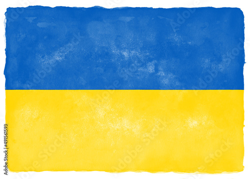 ウクライナの国旗の水彩画