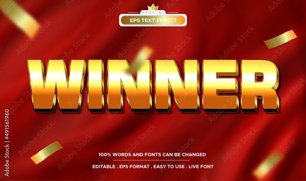 Casino slot text effect editable winner and gambling text style